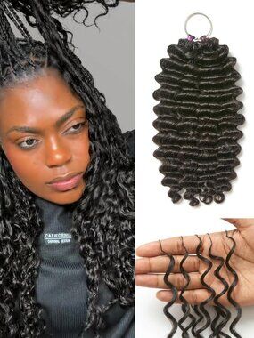 LUVME Deep Wave Crochet Hair for Black Women, 16 Inch 130g About 100 Strands